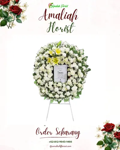 Krans Bunga Duka Cita di Sampalan Kelod